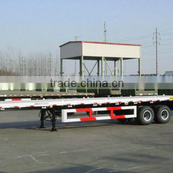 40ft Tri Axle Flatbed Container Carrier Truck Semi Trailers Manufacturers (twist Locks and Size Optional) for Angola\Congo