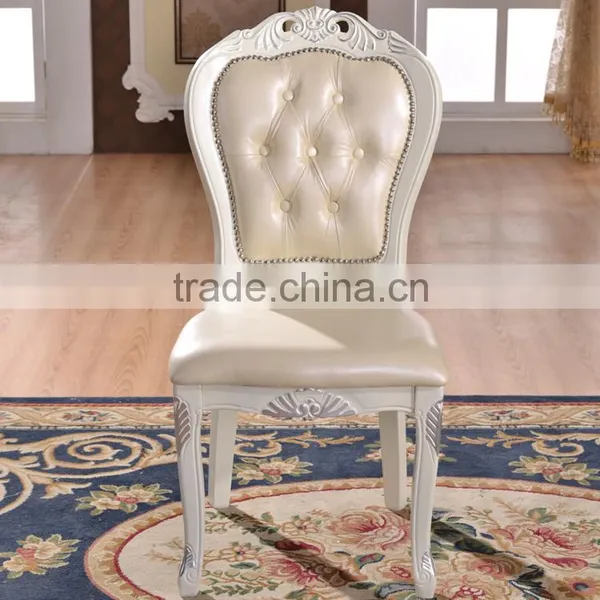Home Furniture Classical Carving Vintage Chair Leather Dining Chair photo-2