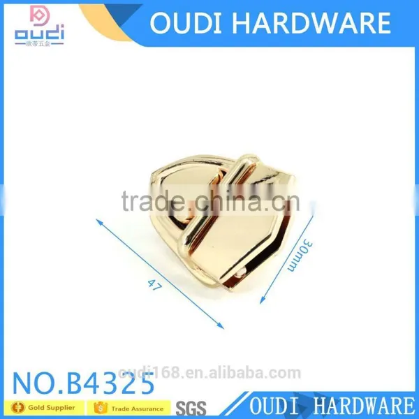 Eco-friendly Light Gold Triangle Bag Clip Lock Turn Lock Twist Lock for Bag photo-3