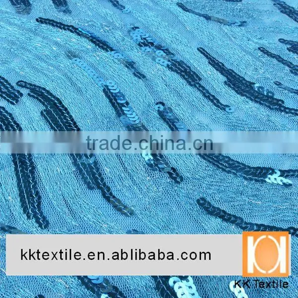 Pop Fashion Yarn Stripe Fabric With 5mm Sequin for Garment