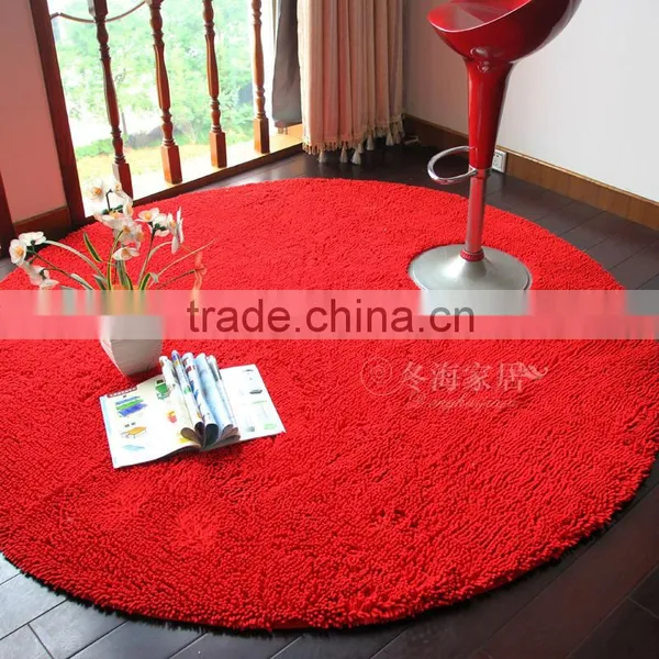High Pile Shaggy Carpet Living Room Floor Mat and Rugs Round Shape photo-5