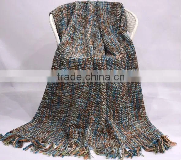 Soft Fluffy 100% Polyester Knitting Home Bed Throw Blanket