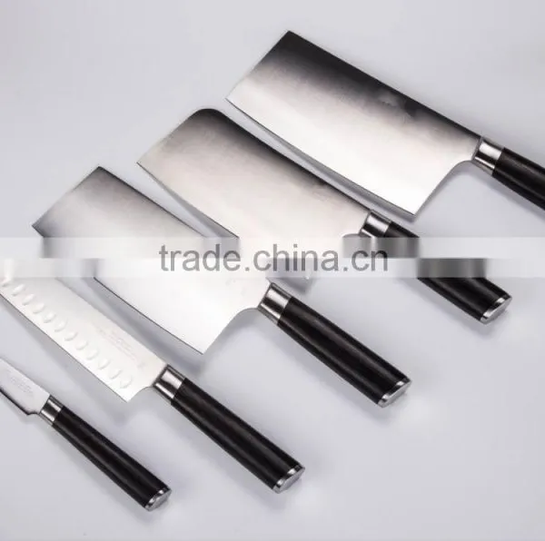 4 Pcs Kitchen Knife Set -Chinese Style Kitchen Knife -Mirror-Pakka Wood Hanlde
