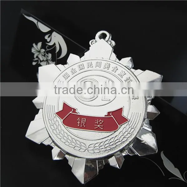 China Medal Manufacturer / Cooking Competition Trophy and Medal / Star Shaped Silver Medal