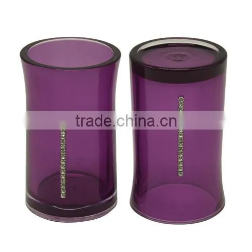 Plastic Bathroom Accessories Gargle Cup With Diamond