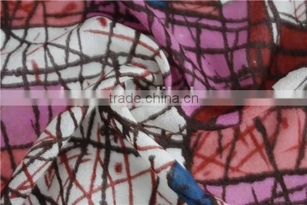 Geometry Pattern Print Wool Scarf photo-4