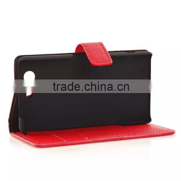 Hot Selling Red Litchi Wallet Case for Sony Xperia Z3 Mini photo-6