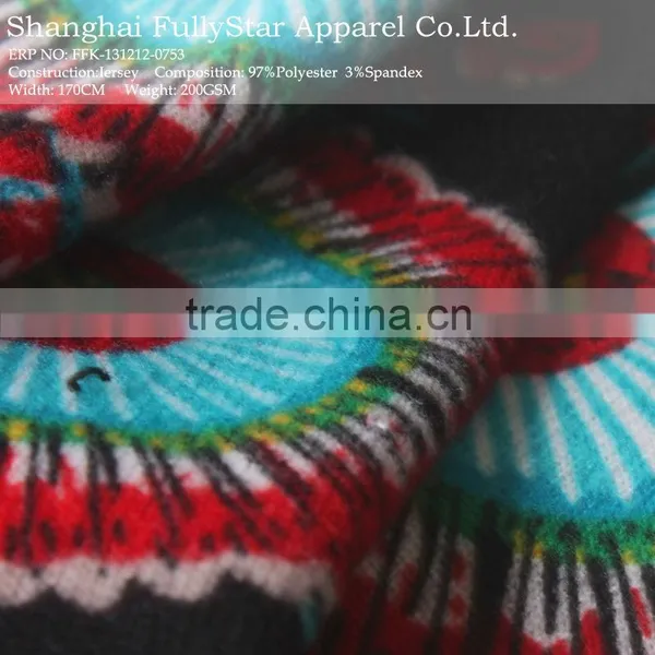 Knitted Fabric Flower Printed Design Fabric