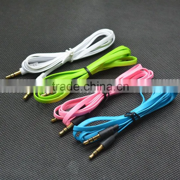 3FT 3.5mm Male To Male Noodle Jack Audio Stereo Aux Cable Adapter for PC IPhone IPod photo-3