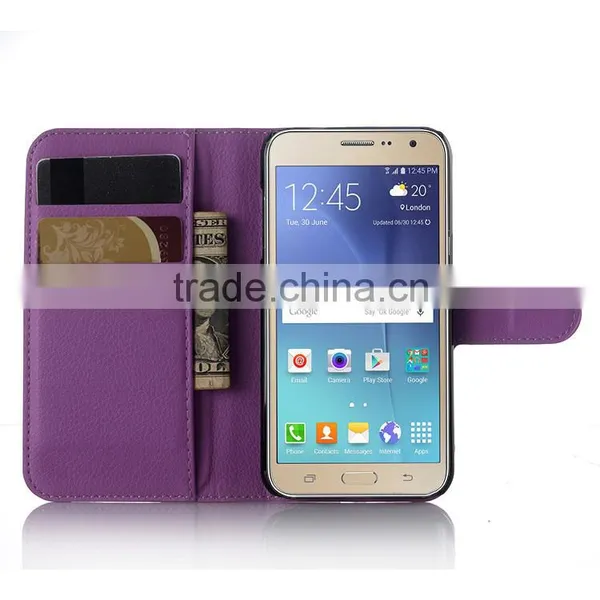 Wholesale Folio Stand Case for Samsung GALAXY J3 PU Leather Flip Cover With Wallet photo-3