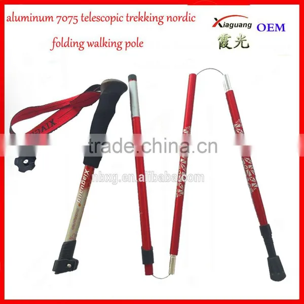 Alumium7075 Telescopic Trekking Pole Nordic Folding Walking Stick Hiking Stick