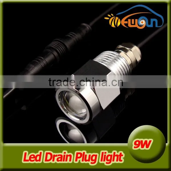 9W Super Bright Led Underwater Drain Plug Light Brass Coating Led Marine Light With Waterproof Connector Ip68 Waterproof