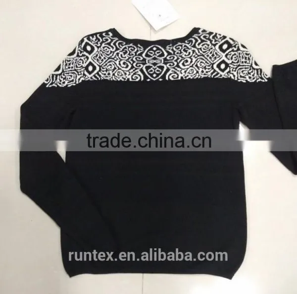 Ladies' Knitwear With Jacquard at Top and Stripes in Body photo-4