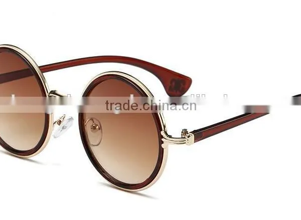 New Arrival Colorful Lens UV400 Round Frame Metal Sunglass photo-6