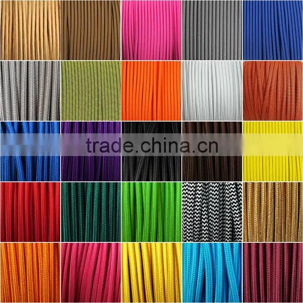 100m Textile/Cloth Covered Wire 2 Core Round Wire, Vintage Style Rayon Fabric Wire for Pendants, Lamps photo-6