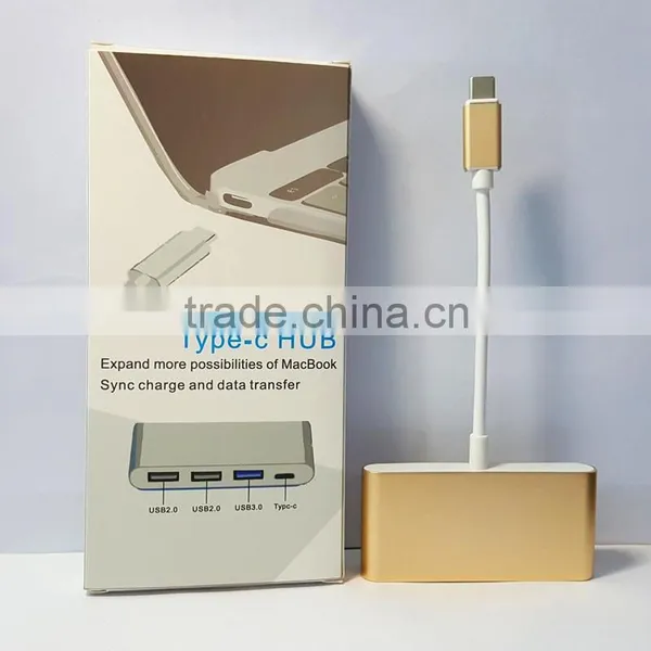 USB Type C Adapter With High Speed Charging 4 Prot Portable Type c HUB photo-6