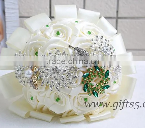 Custom Beaded Bouquet Jeweled Flower Bridesmaids Bouquet in Handmade photo-4