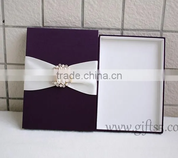 2016 Latest Luxury Wedding Gift Box Wedding Invitation Box With Ribbon Custom Made photo-6