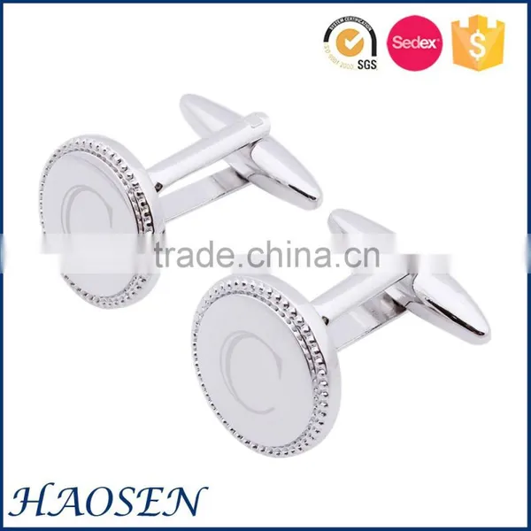 2016 Wholesale Laser Letter Mental Silver Cufflinks photo-3