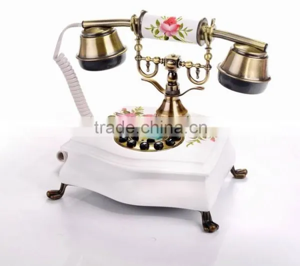 Home Decorative Vintage Wooden Telephone Antique Retro Corded Phone photo-2