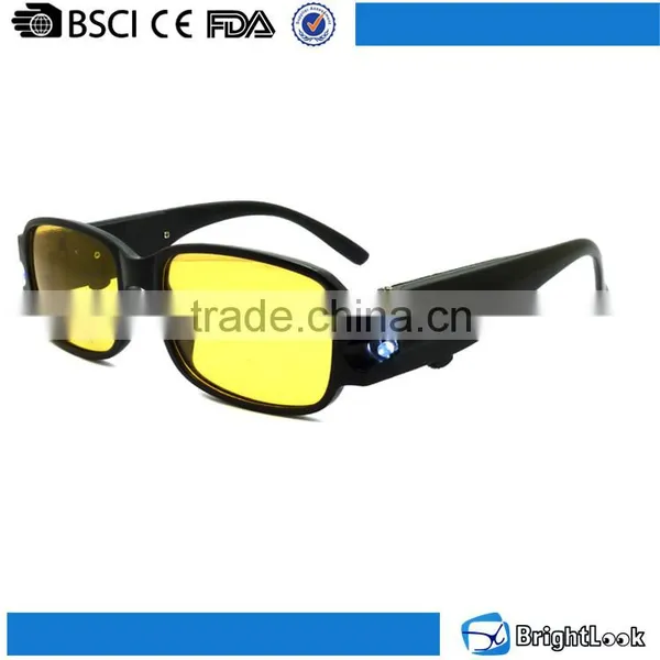 Yellow Lens Led Light Motorcycle Riding Glasses,night Vision Driving Glasses With Led Light