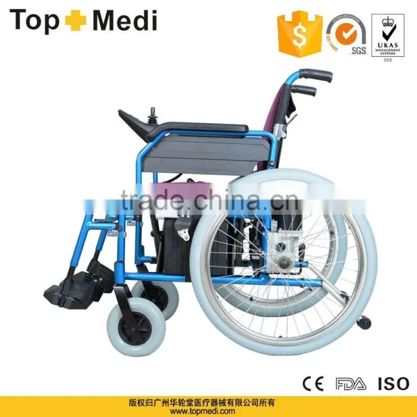 Rehabilitation Therapy Supplies TOPMEDI TM-EW-016 Handicapped Aluminum Hot Sale Electric Wheelchair photo-3