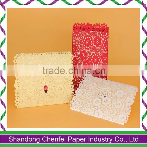 Timeless Romantic Wedding Card/Laser Cut Flower Lace Pocket Wedding Invitation Card Foldable Flats photo-6