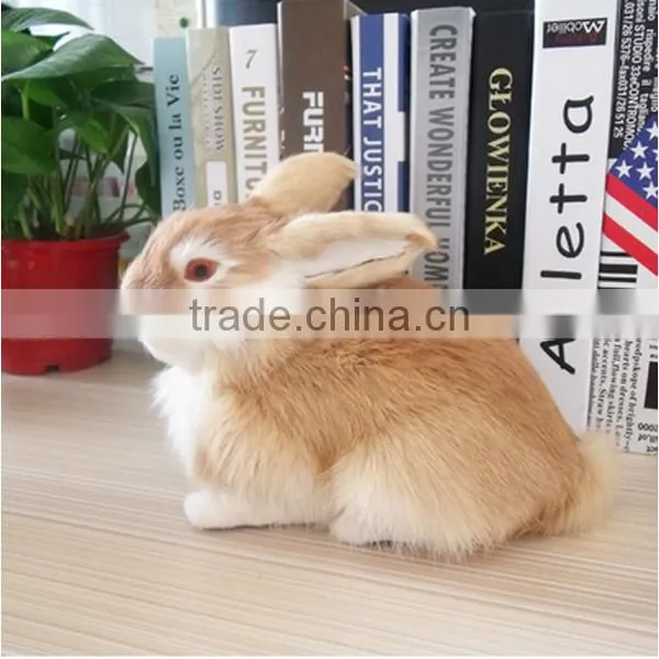 Garden Decors Stuffed Toy Easter Bunny Minature Fur Animal Figurines photo-6