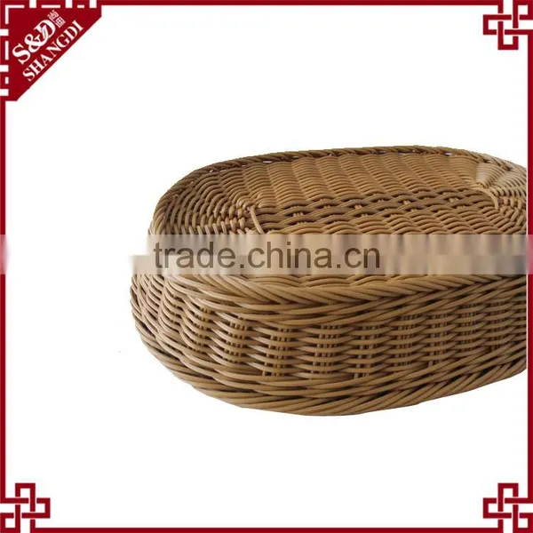 PE Rattan Handmade Weaving Customized Oval Shape for Supermarket Storage Plastic Fruit Basket photo-6