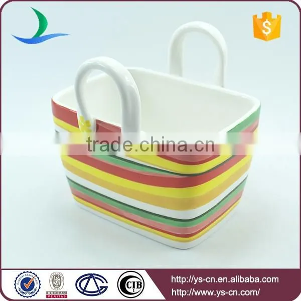 Hand Painted Rainbow Ceramic Frog Basket KitchenWare photo-2