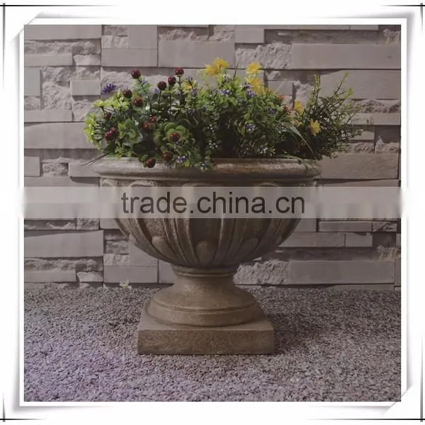 Fiberglass Outdoor Fluted Imitate Natural Stone Planters photo-6
