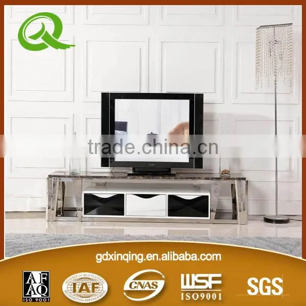 Popular Morden Stainless Steel Marble TV Stand for E378 photo-4