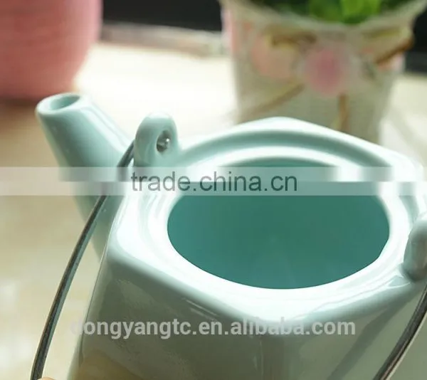 Customize Logo Porcelain Chinese Tea Pot With Steel Handle photo-5