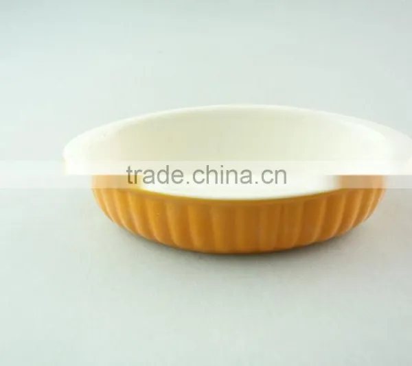 Colorful Ceramic Bake Plate With Two Ears, Durable Ceramic Bakeware in Stock photo-3