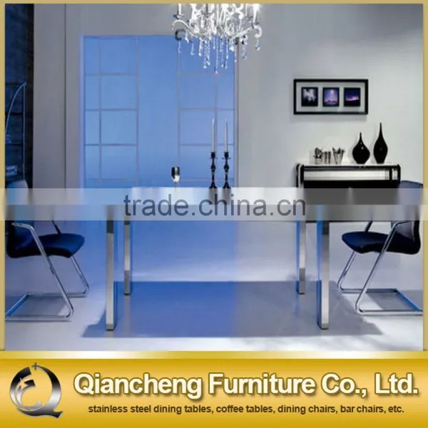 Simple Marble Top Dining Table With 4 Stainless Steel Legs photo-6