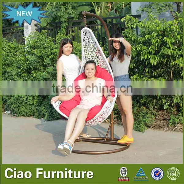 Outdoor Adult Swing Garden Moon Shape Rattan Hanging Chair photo-6