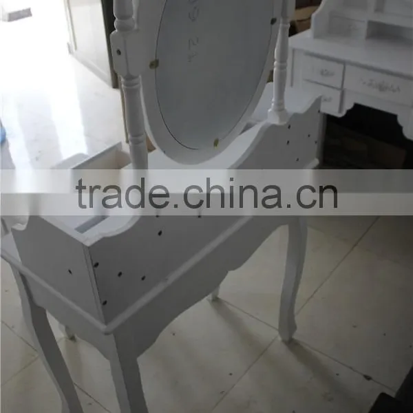 Home Furniture Elegant White Dresser Set With Mirrors And Stool Simple European Style Bedroom Furniture YD-B-1Item 80*40*135cm photo-6