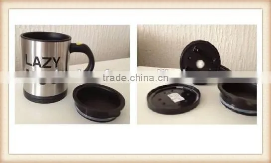 Lazy Self Stirring Stir Mug Tea Coffee Soup Cup With Cover/Cap Novelty Xmas Gift photo-2
