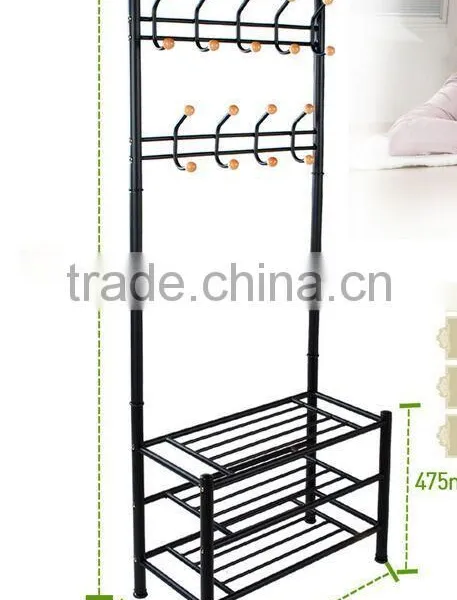 Multi-functional Metal Clothes Coat Shoes Storage Shelf Rack Stand photo-2