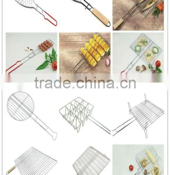 BBQ Three Fish Wire Grill With Chrome Plate photo-5