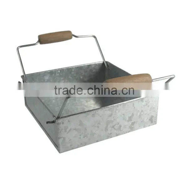 Napkin Holder,Vintage Galvanized Metal Tray photo-2