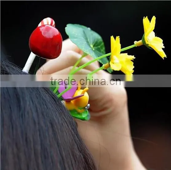 Plant Grass Head Long Grass Hair Clip Flower Sprouts Flower Hairpin photo-2