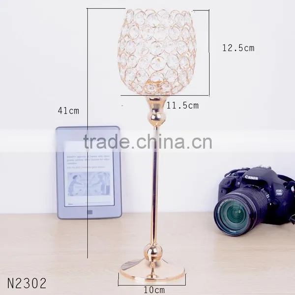 Top Selling Crystal Candle Holder With Metal Plated Candlestick for Home Wedding Decorative Romantic Candle Stand Free Shipping photo-2