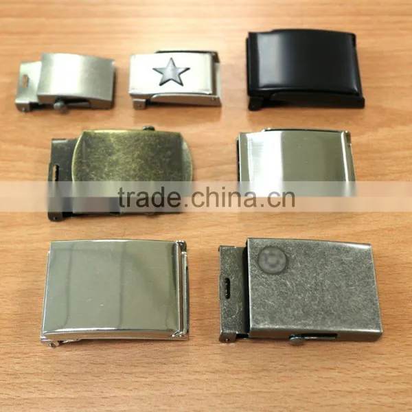 Garment Cloth Metal Stamping Steel Military Buckle Cottom Belt Buckle Nickel Plate Black Antique Brass photo-4