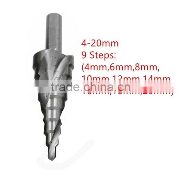 Spiral Flute Titanium Coated Hss Step Drill Bit Hole Cutter Core Hex Shank photo-3