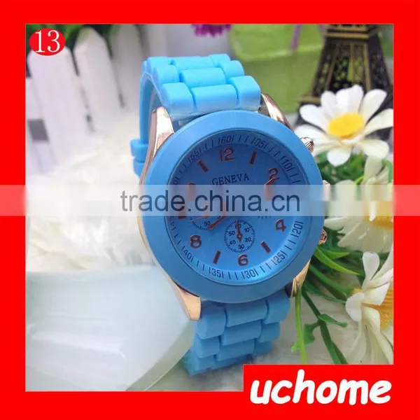 UCHOME Wholesale Latest Silicone Watch,High Quality Silicone Strap Geneva Watch,Hot Sell Woman Bracelet Watch photo-2