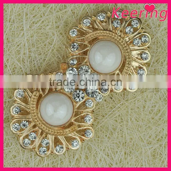 Fashionable Wholesale Acrylic Rhinestone Metallic Button for Decoration WBK-1507 photo-3