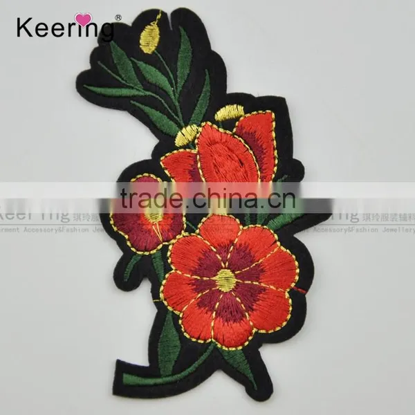 2017 Multi Color Heat Transfer Embroidery Flower Patch for Clothes WEF-676 photo-3