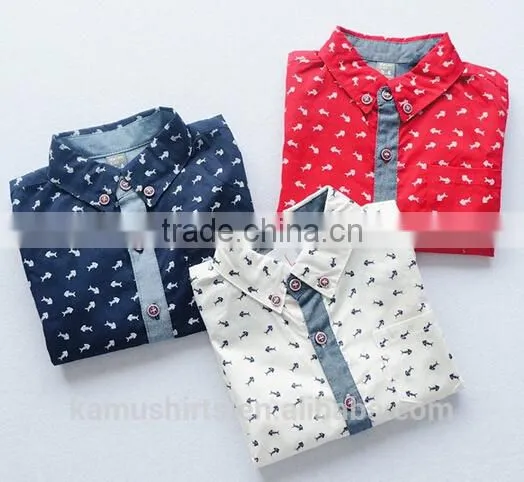Boys Buttons Down Printed Shirts Fashion New Design Shirts for Children