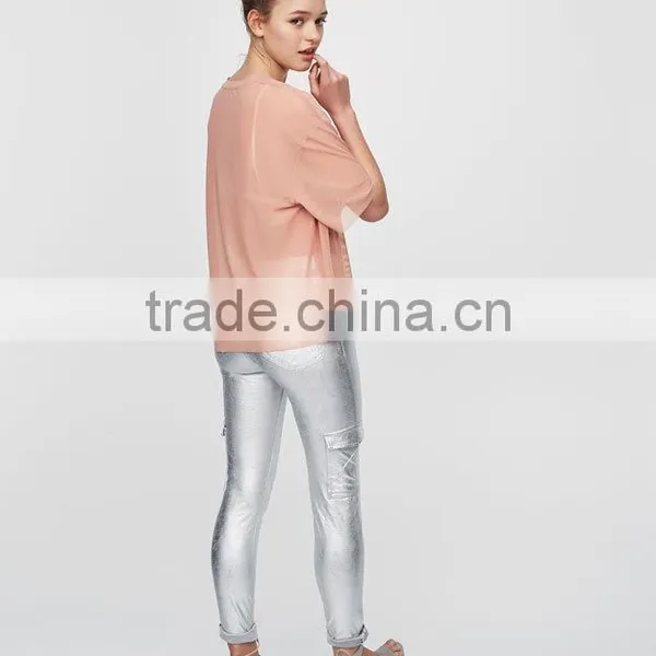 Lady Latest Fashion Sexy New Trendy Woman Mesh Blouse photo-4